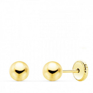 Pendientes de Oro 18k bola lisa 2,00 mm