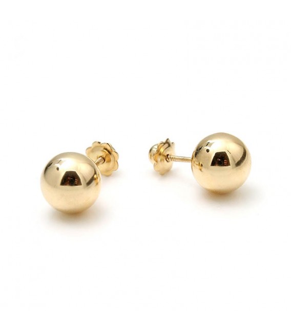 Pendientes de Oro 18k bola lisa 6.00 mm