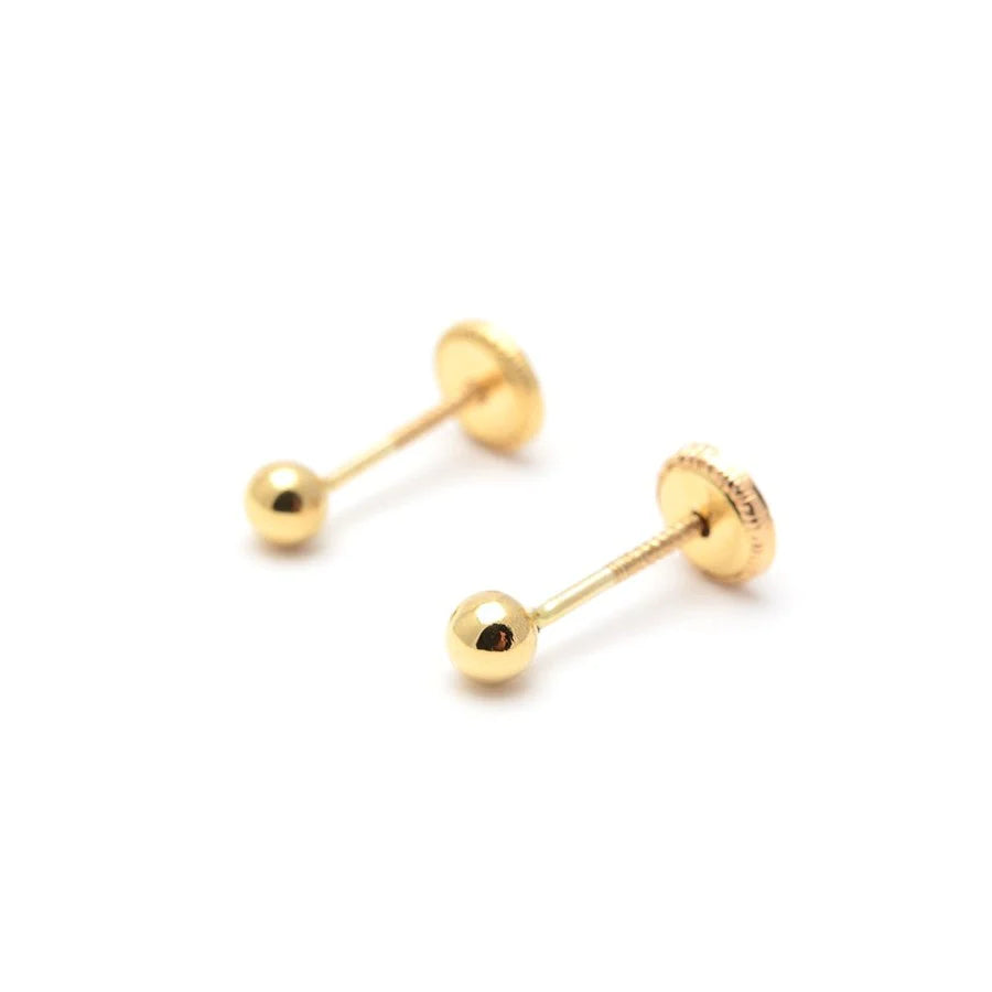 Pendientes de Oro 18k bola lisa 4.00 mm