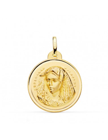 Virgen Macarena medalla oro 18k 16mm