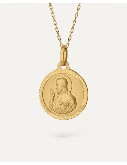 MEDALLA ESCAPULARIO SAGRADO CORAZÓN DE JESÚS Y VIRGEN DEL CARMEN (INCLUYE CADENA))