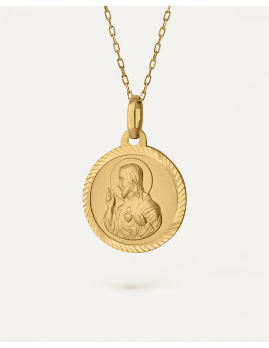 MEDALLA ESCAPULARIO SAGRADO CORAZÓN DE JESÚS Y VIRGEN DEL CARMEN (INCLUYE CADENA))